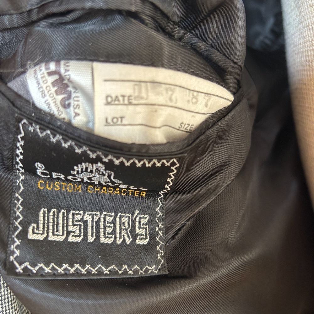 Cromwell Juster's Custom‎ Suit Sz 44-46 Windowpane Wool Two Button Blazer Jacket - Picture 5 of 16